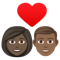 Couple with Heart- Woman- Man- Dark Skin Tone- Medium-Dark Skin Tone emoji on Emojione